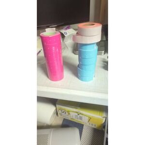 Neon Price Gun Labels Bundle Pink Blue Red Border Retail Store Supplies